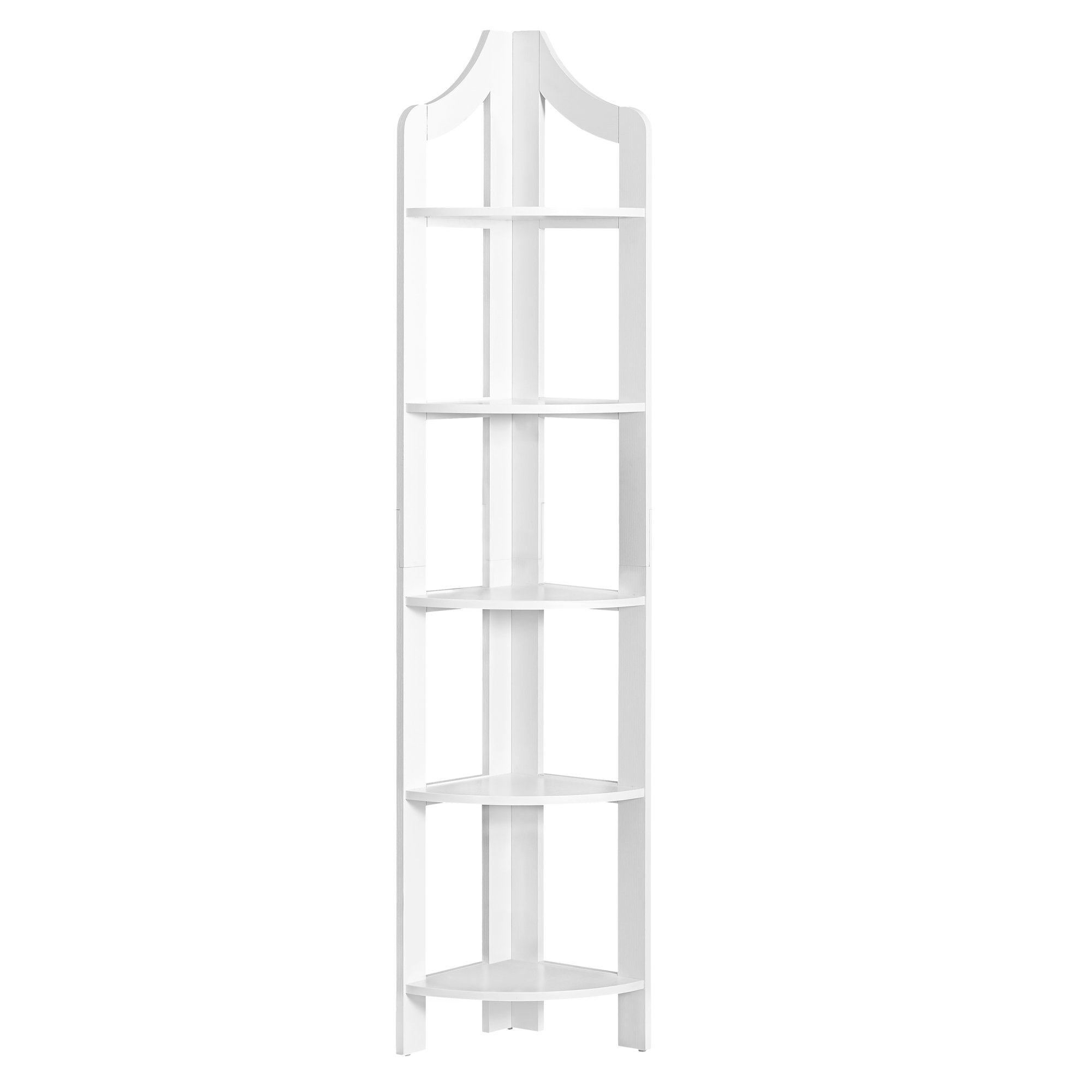 12.25" x 17.5" x 71" White Particle Board Corner Accent Shelf Bookcase