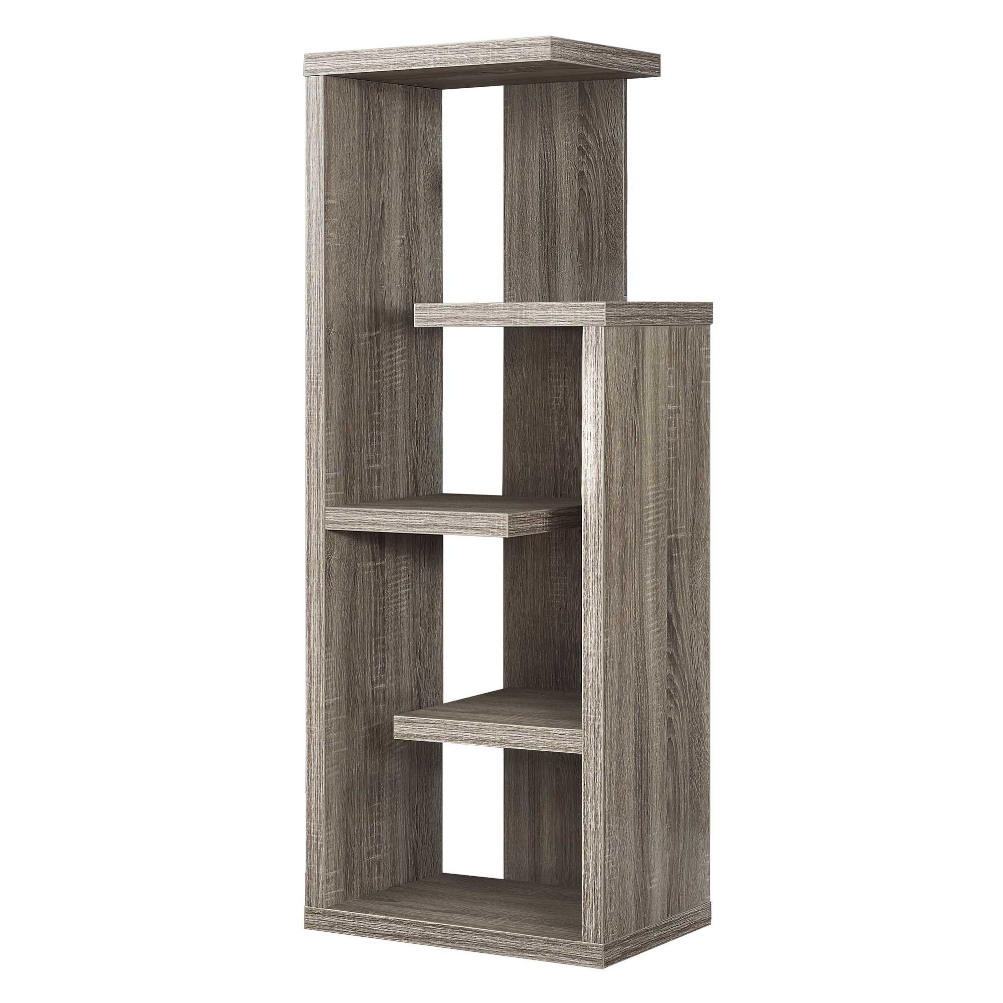 12" x 18.5" x 47.25" Dark Taupe Particle Board Hollow Core Bookcase