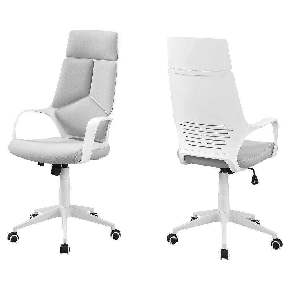 45.75" Foam White Polypropylene MDF and Metal High Back Office Chair