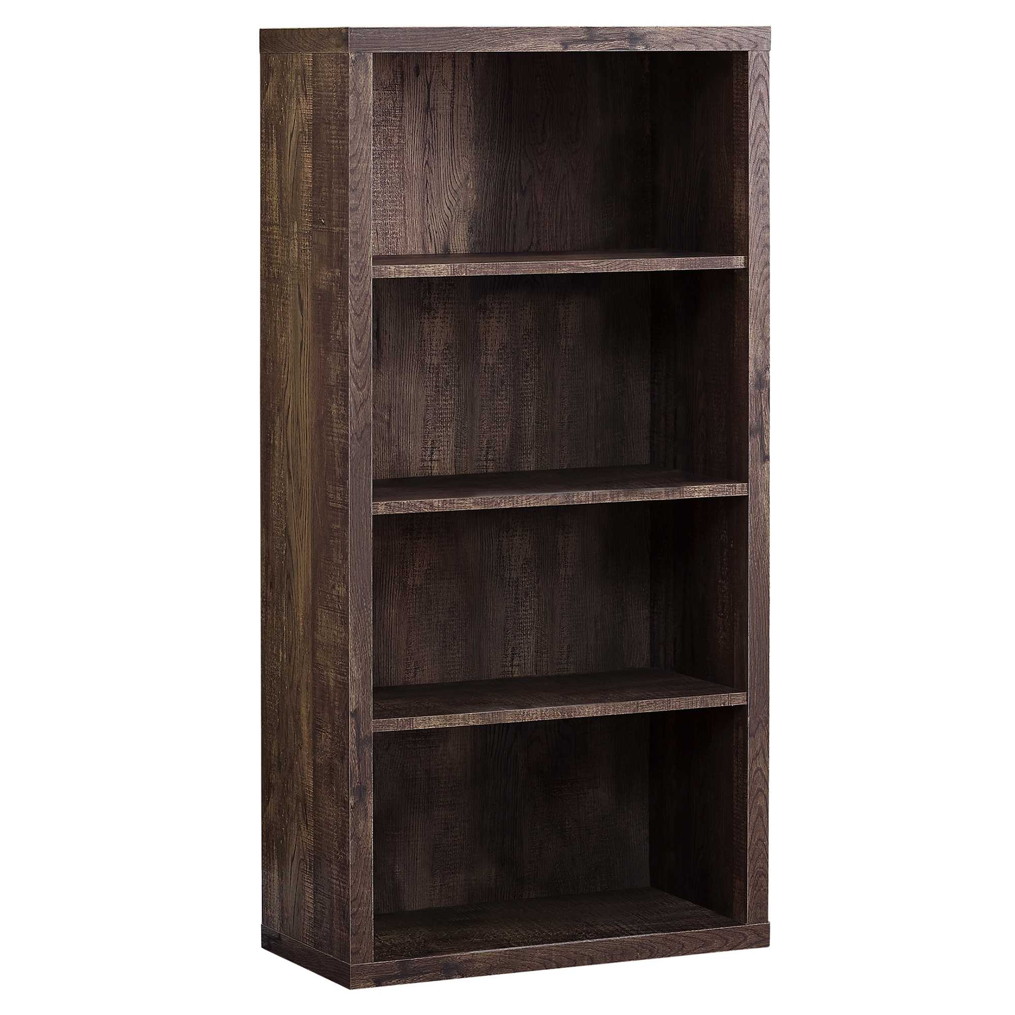 11.75" x 23.75" x 47.5" Brown Particle Board Adjustable Shelves Bookshelf
