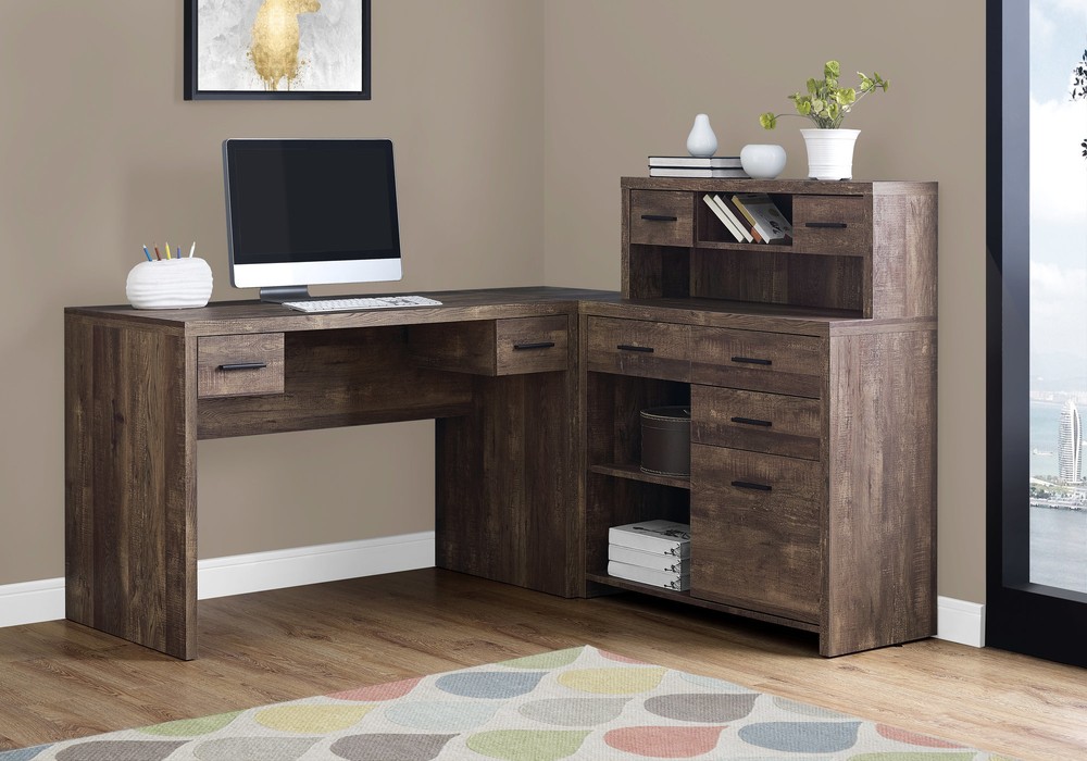 44.75" Reclaimed Wood Particle Board Laminate and MDF Computer Desk