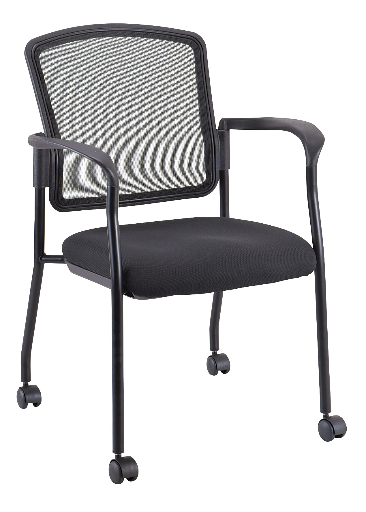 25.5" x 23.5" x 35.5" Black Mesh Fabric Guest Chair