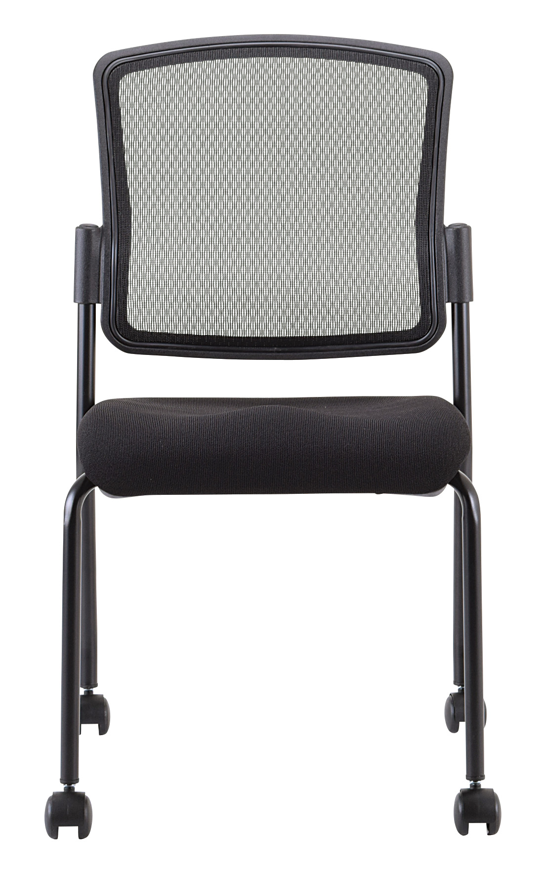 19" x 25" x 35.5" Black Mesh Fabric Guest Chair