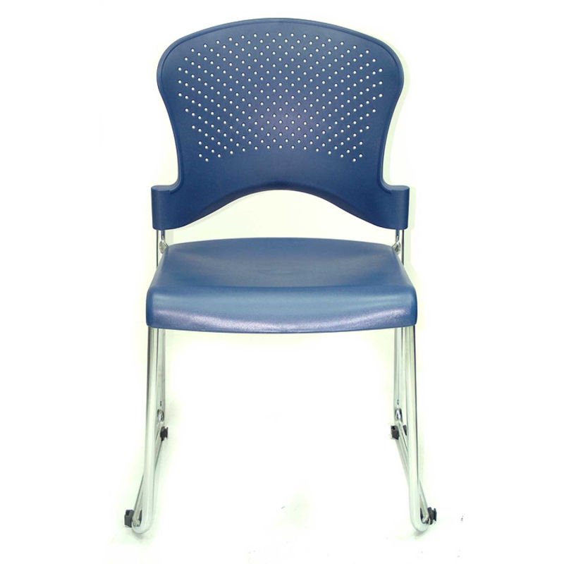 18" x 23" x 34" Navy Plastic Guest Chair