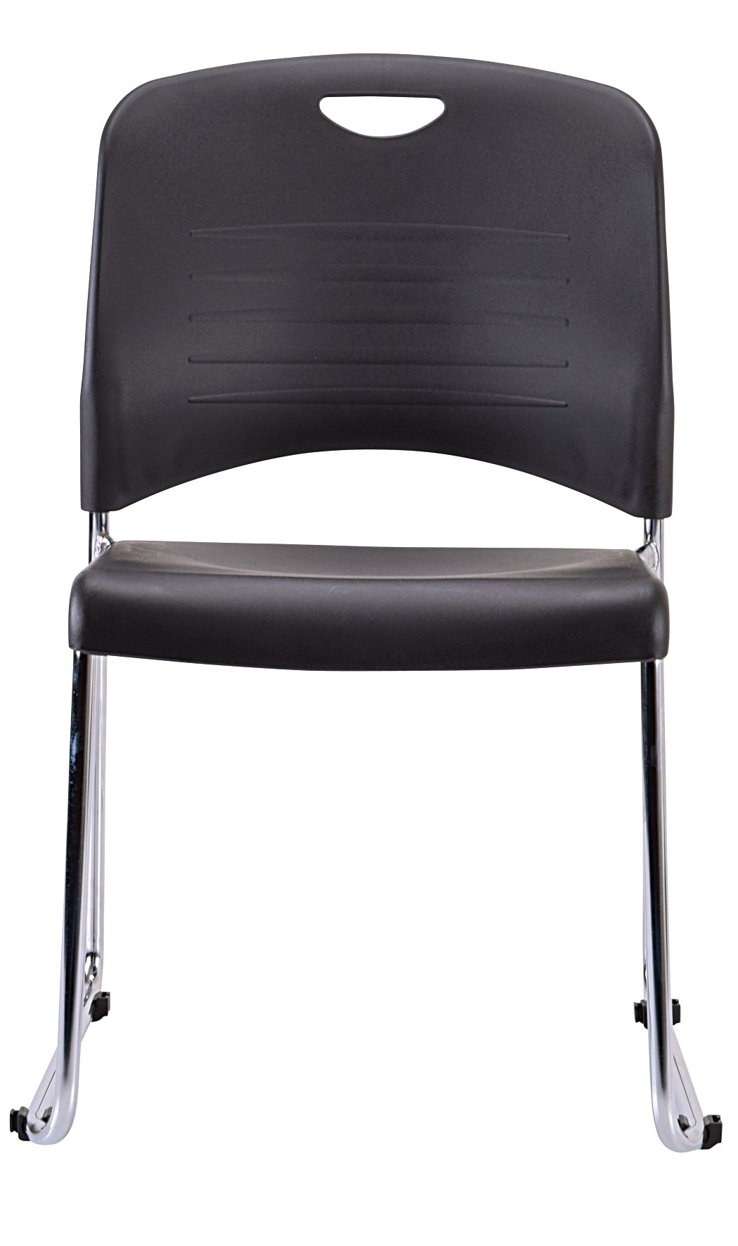 18" x 22.5" x 33.5" Black Plastic Guest Chair