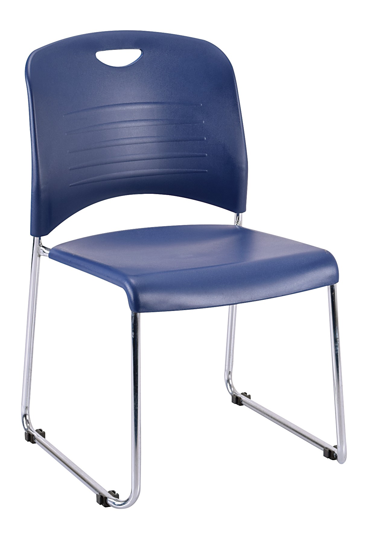 18" x 22.5" x 33.5" Navy Plastic Guest Chair