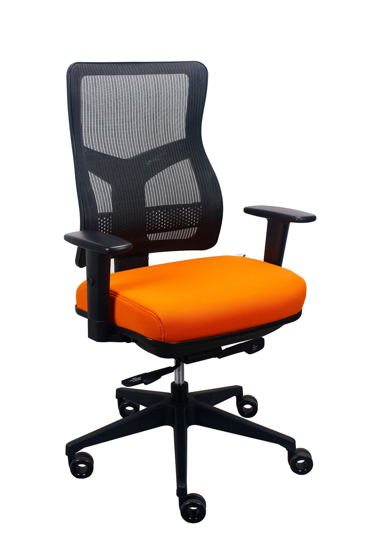 26.5" x 23" x 36.69" Orange Mesh / Fabric Chair