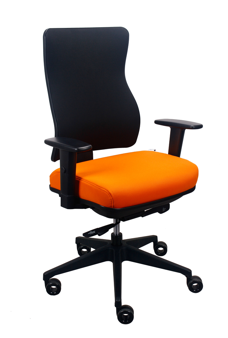 26.5" x 23" x 36.69" Orange Seat Fabric Chair