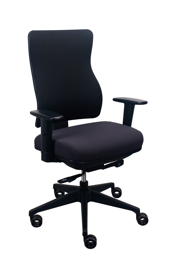 26.5" x 23" x 36.69" Black Seat Fabric Chair