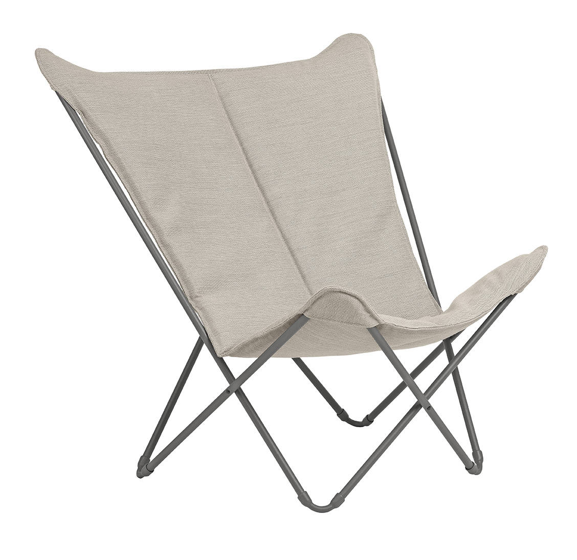 Lounge Chair - Titane Steel Frame - Latte Hedona Fabric
