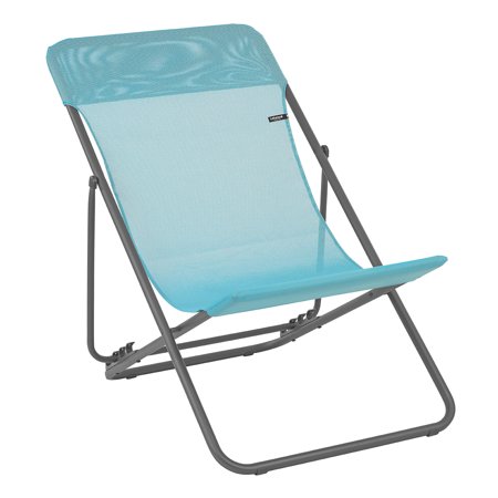 Set of 2 Aqua European Folding Beach Chairs