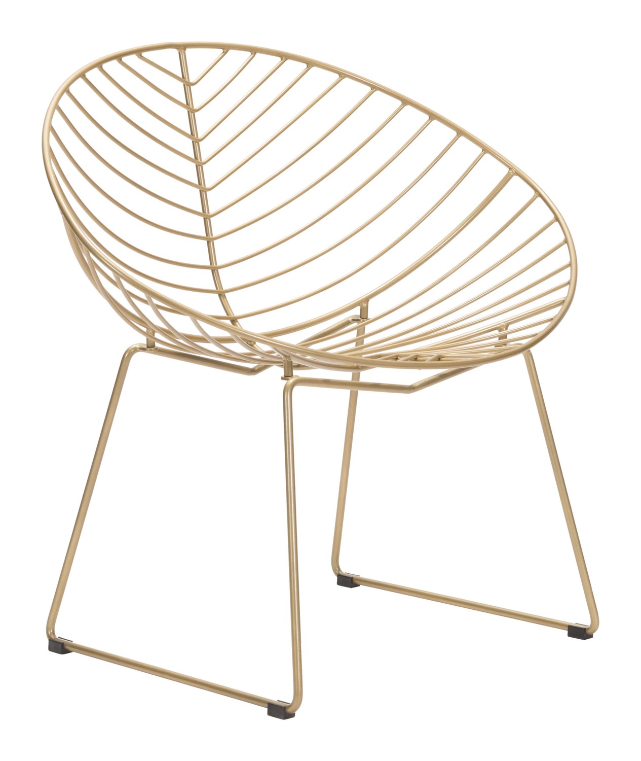 33.9" x 22.4" x 32.1" Gold, Steel, Outdoor Lounge Chair - Set of 2