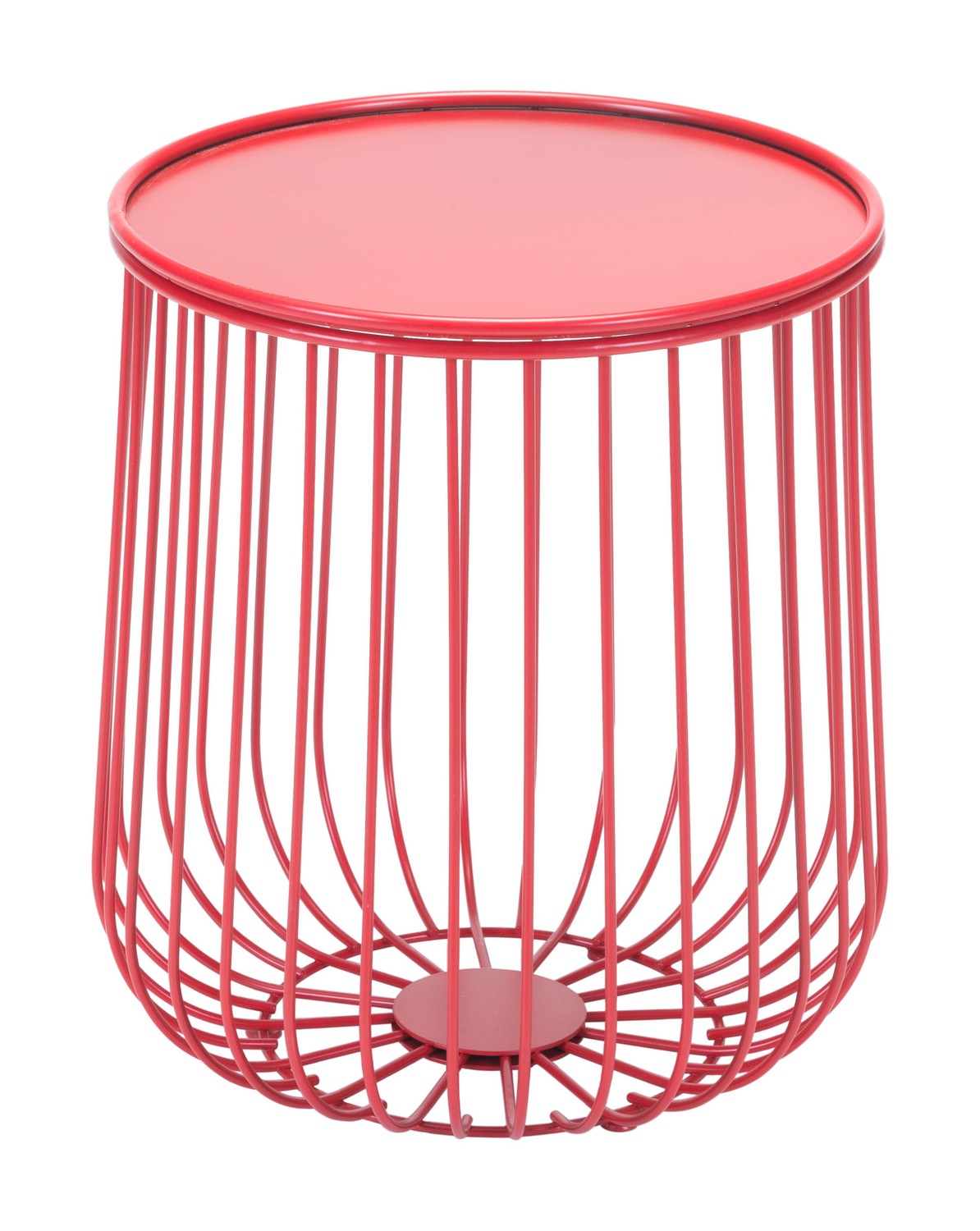 14.4" x 14.4" x 16.1" Red, Steel, Side Table