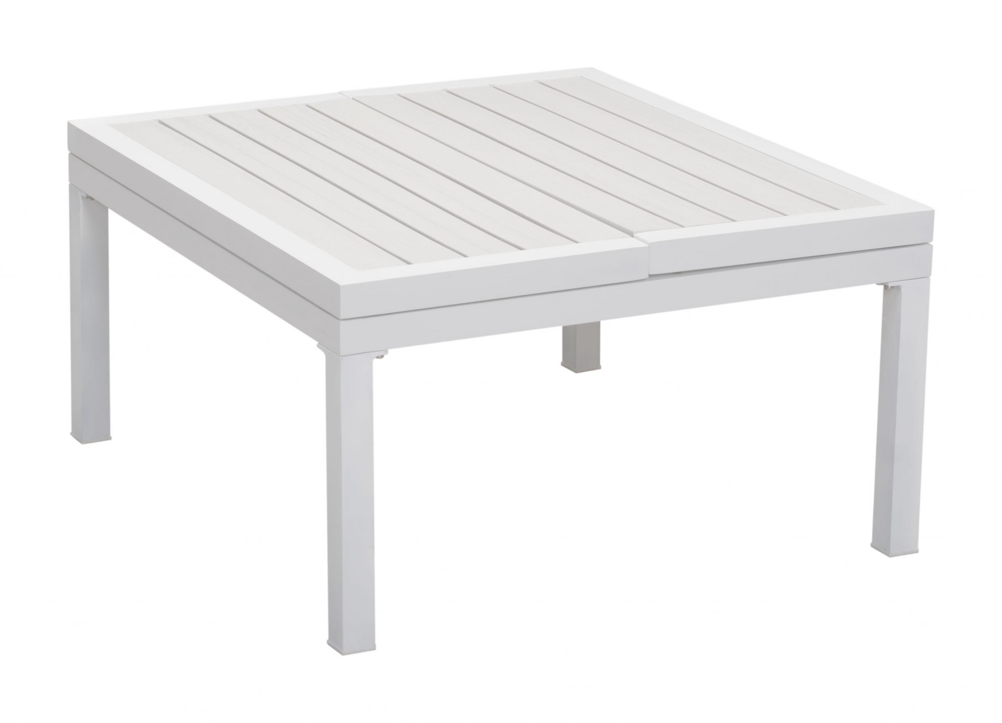 White Aluminum Outdoor Lift Top Coffee Table
