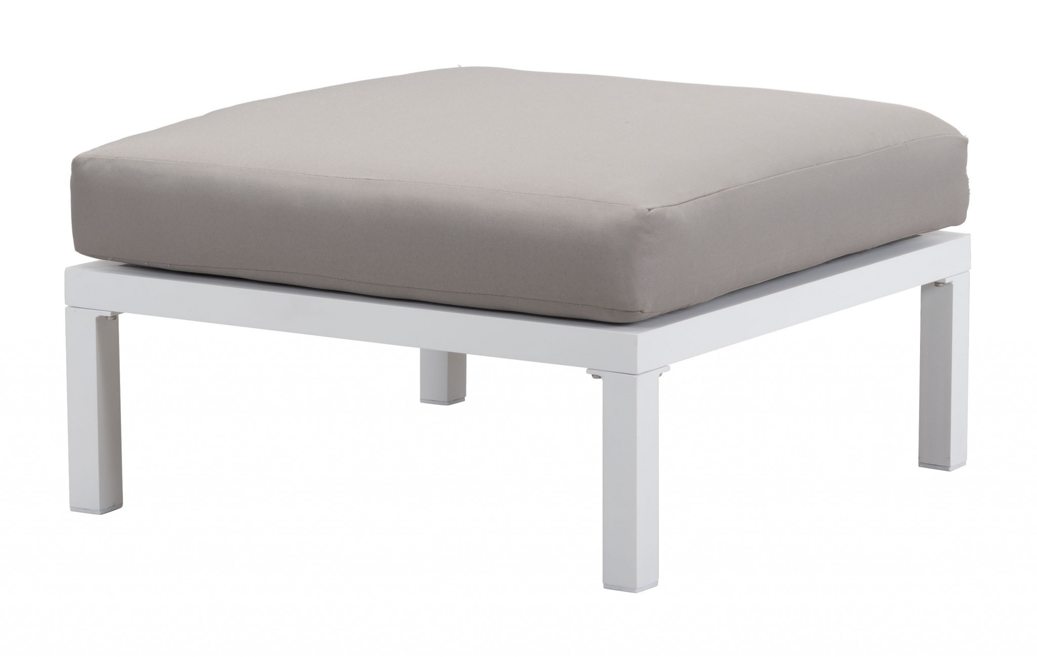 White and Gray Sunproof Fabric Gray and White Outdoor Ottoman