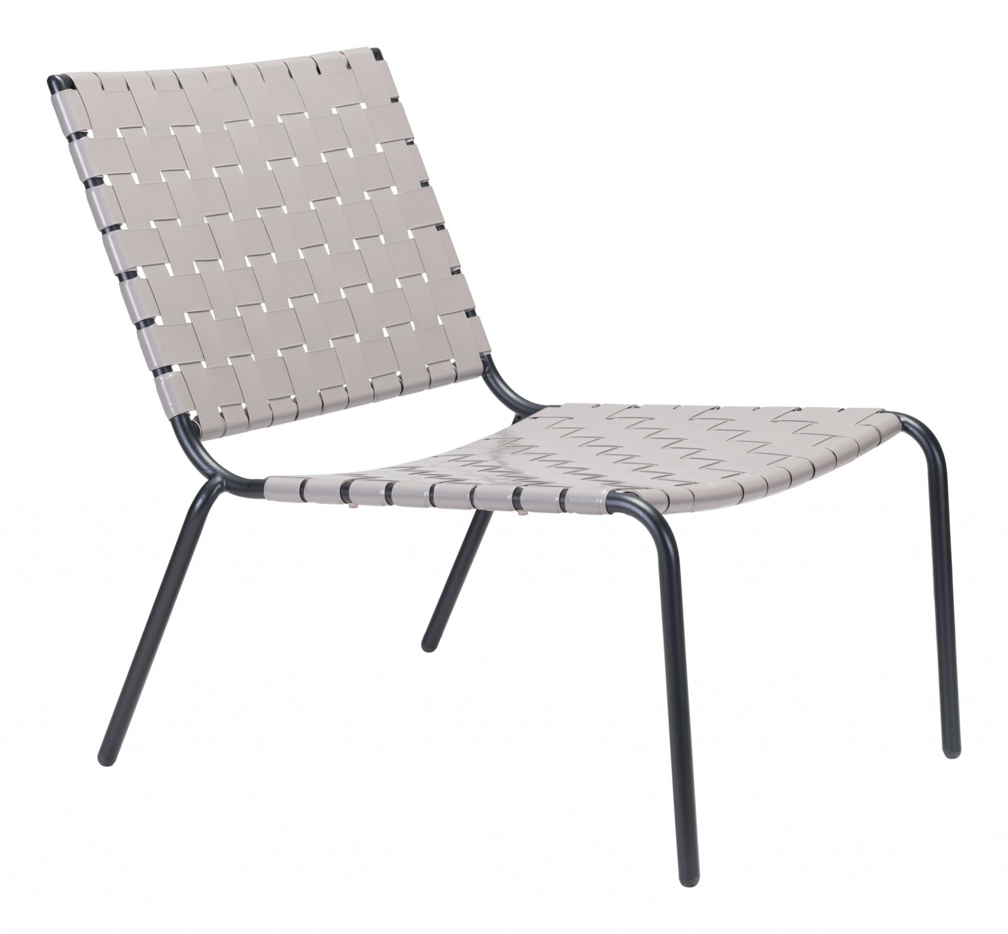 26.4" x 35.8" x 31.5" Light Gray, PVC, Steel, Lounge Chair