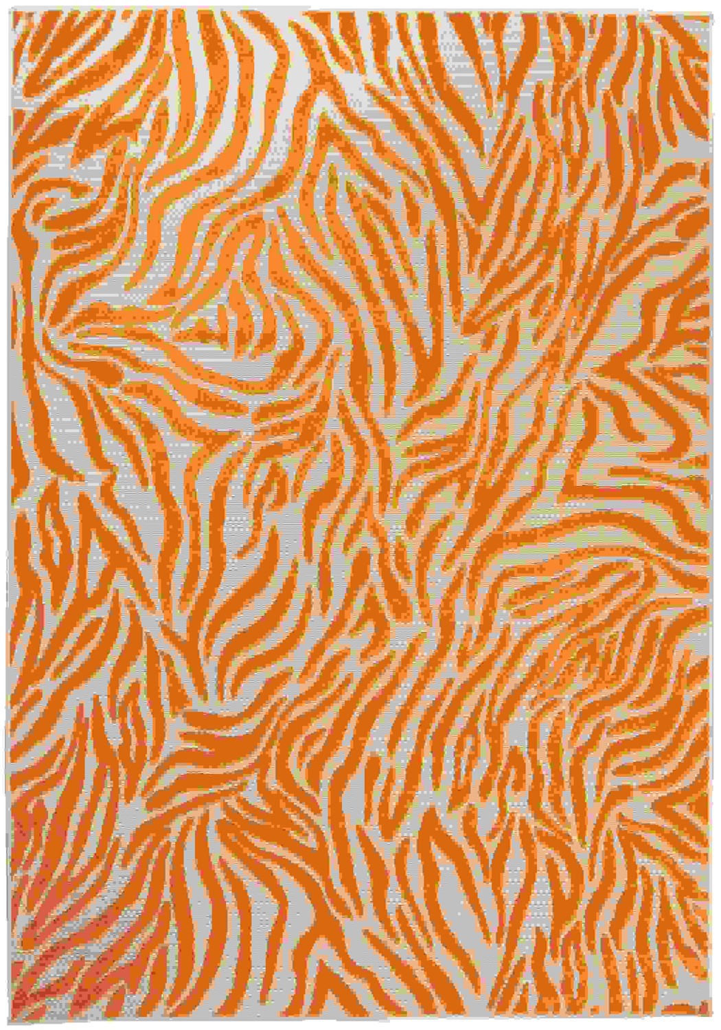 5 x 8 Orange Zebra Pattern Indoor Outdoor Area Rug