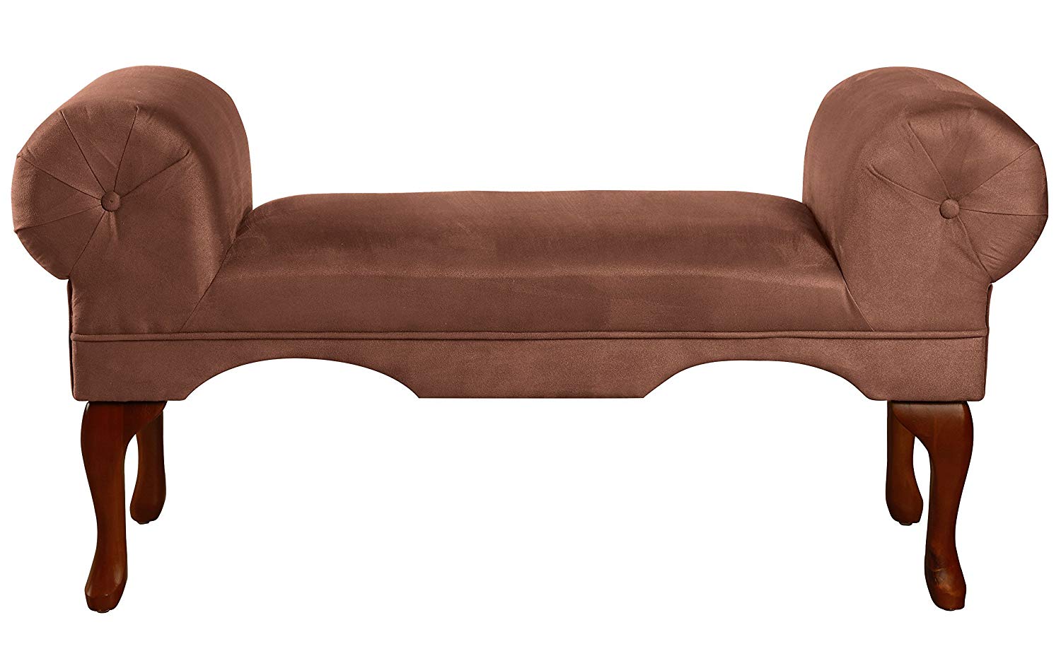 45" x 17" x 23" Chocolate Mfb Upholstery Wood Leg Bench