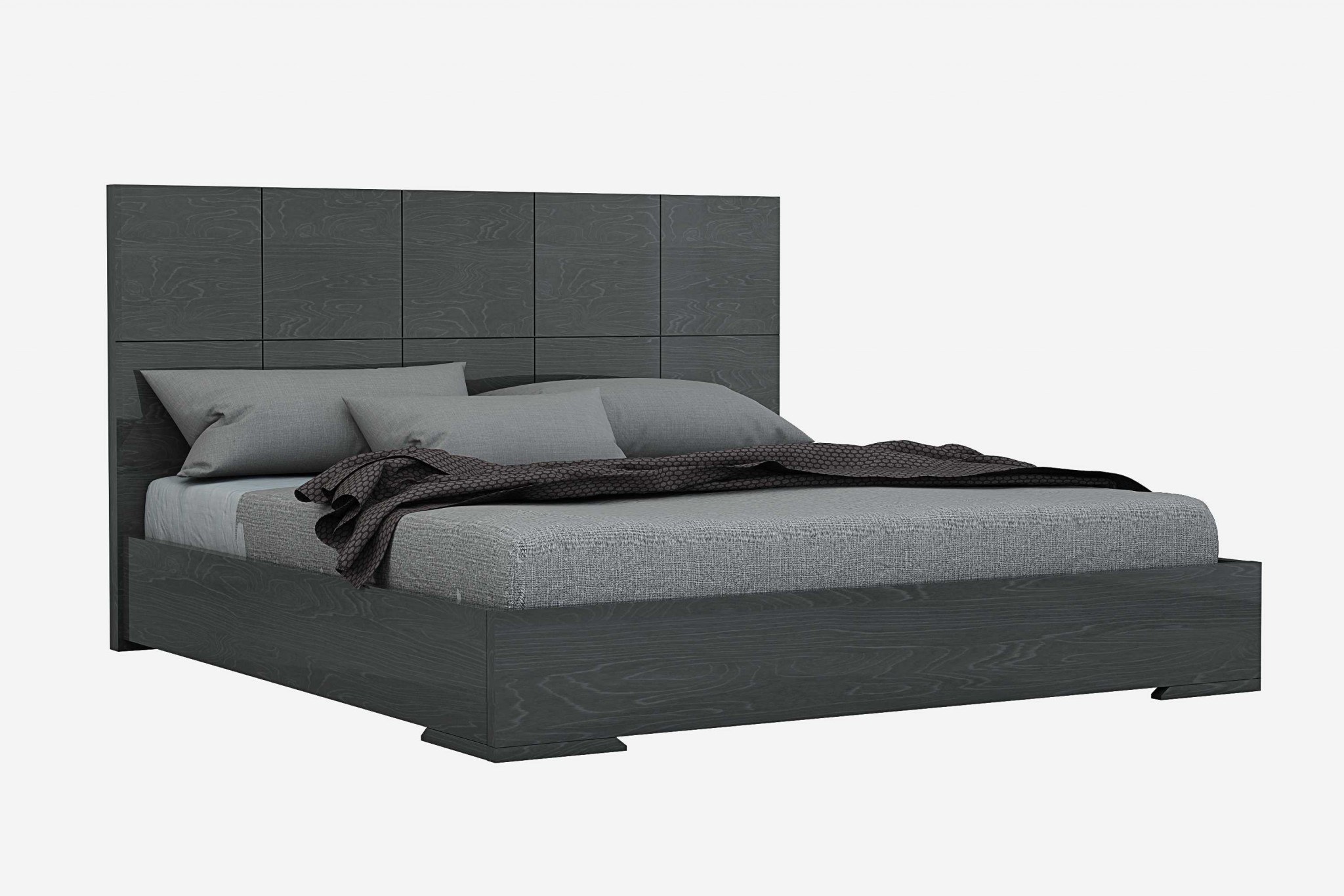 81" X 85" X 42" Gray Stainless Steel King Bed