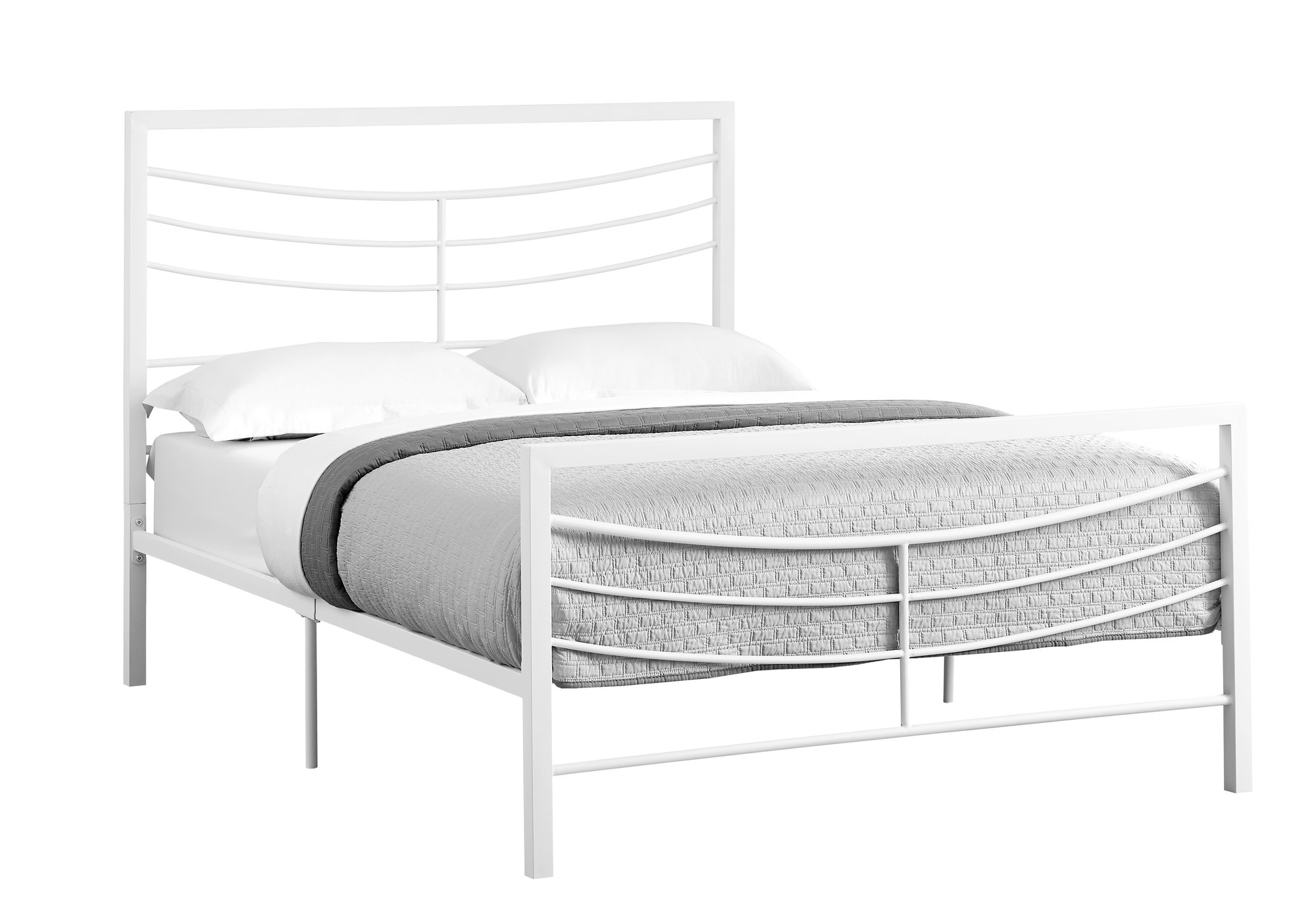 Full Size White Metal Bed Frame Only