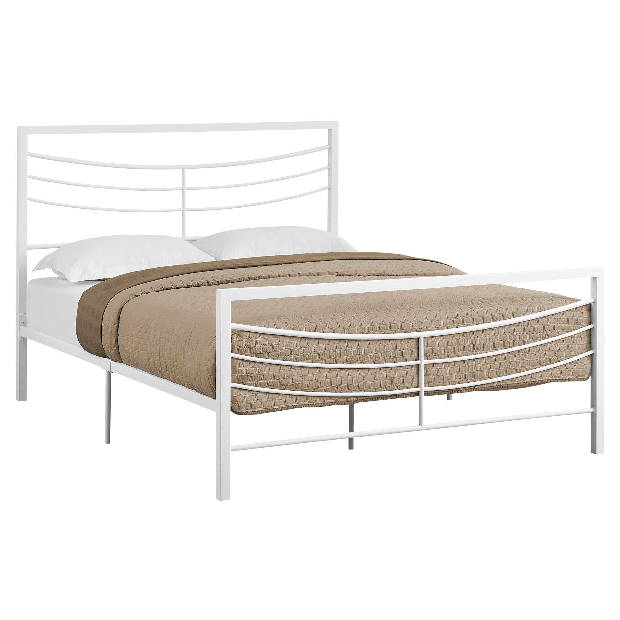 83.25" x 62.75" x 47.75" White Metal Queen Size Bed