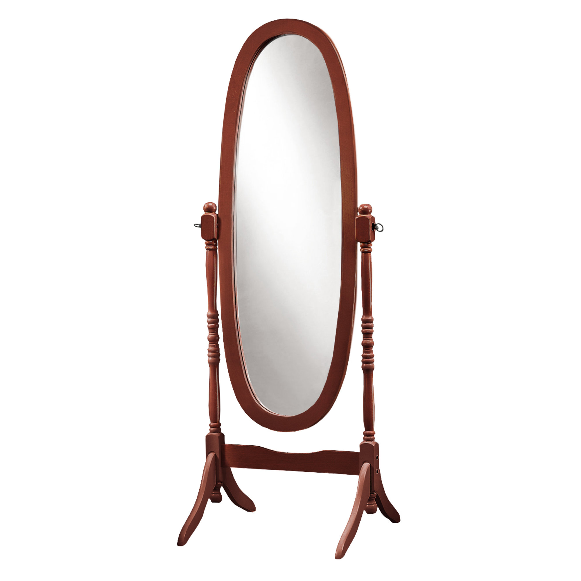 20" x 23" 59" Walnut Oval Wood Frame Mirror