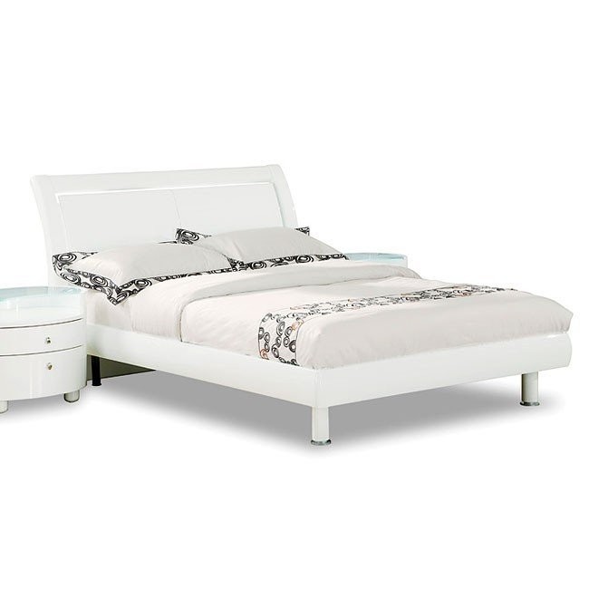 67'' X 91'' X 41'' Modern Queen White High Gloss Bed
