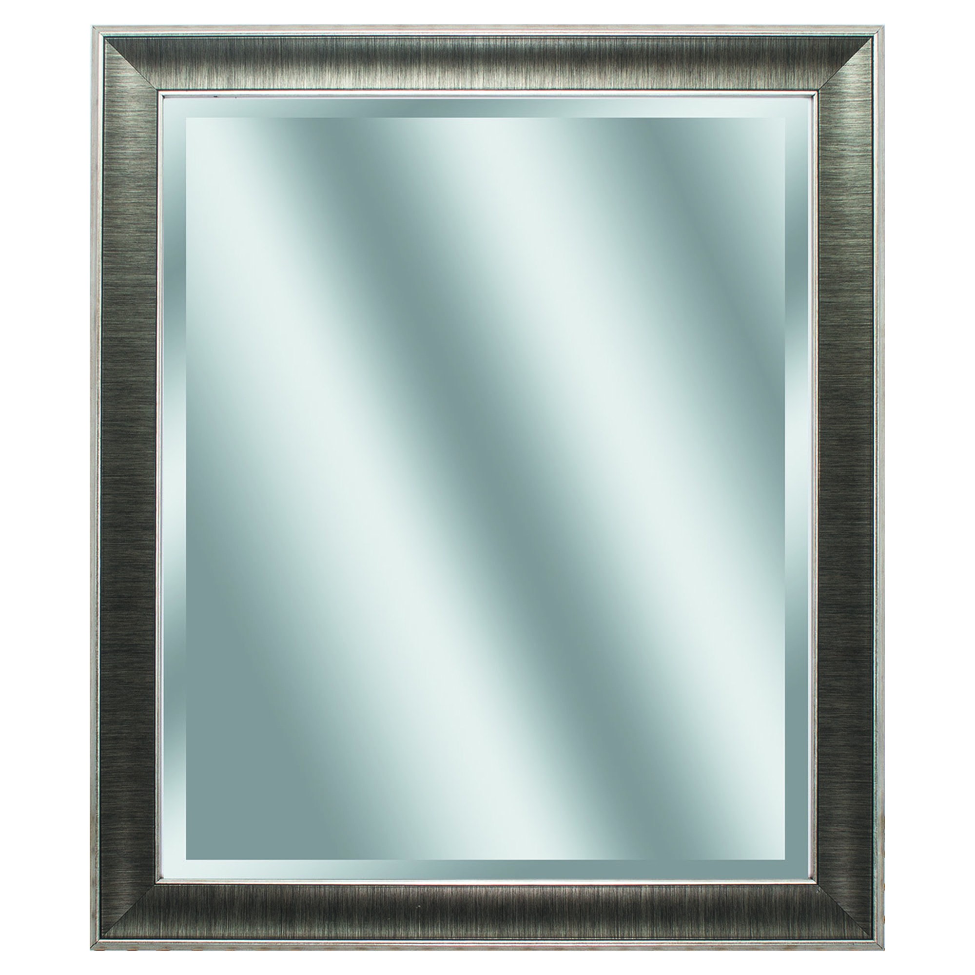 24" X 28" Gunmetal Gray Frame Beveled Mirror