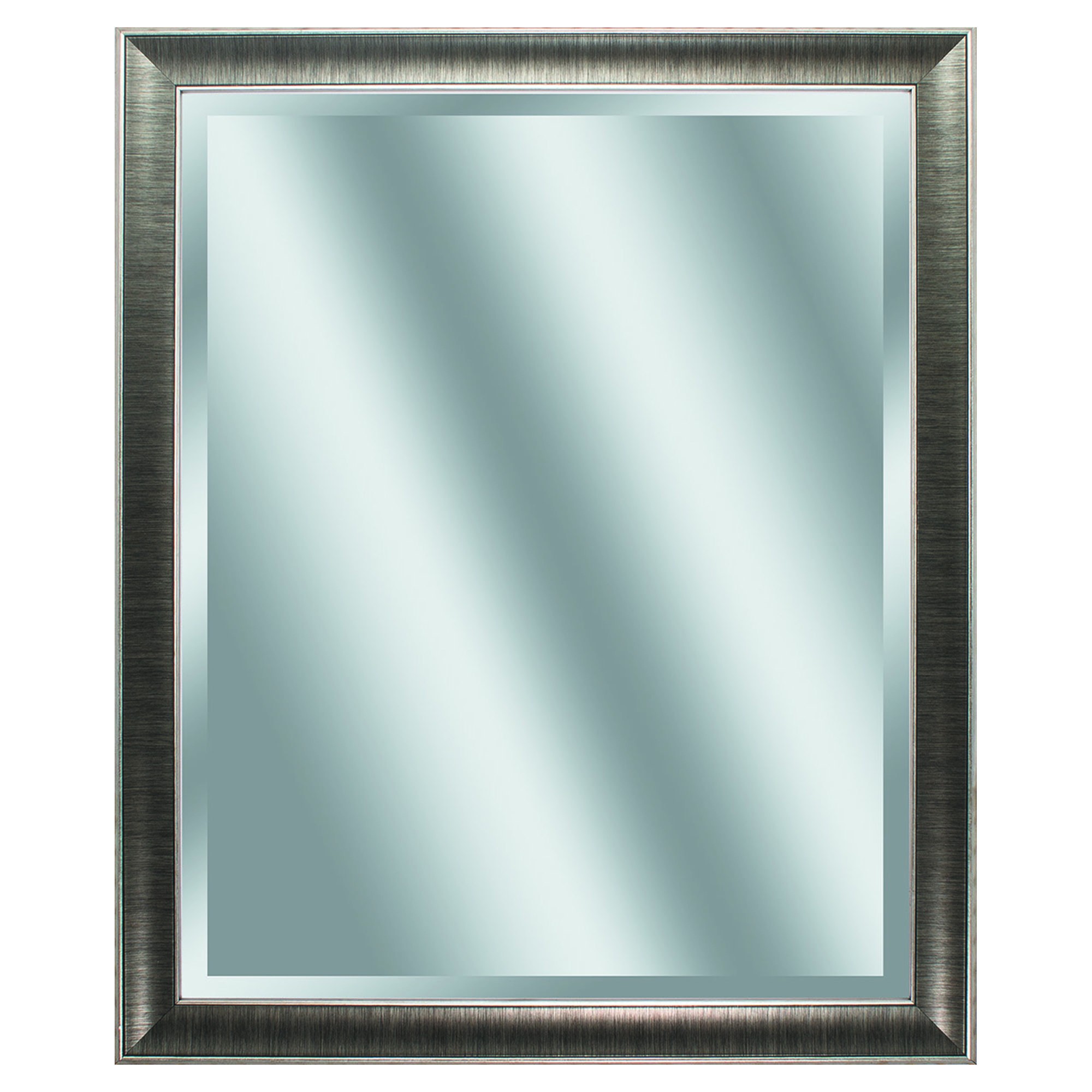 28" X 34" Gunmetal Gray Frame Beveled Mirror