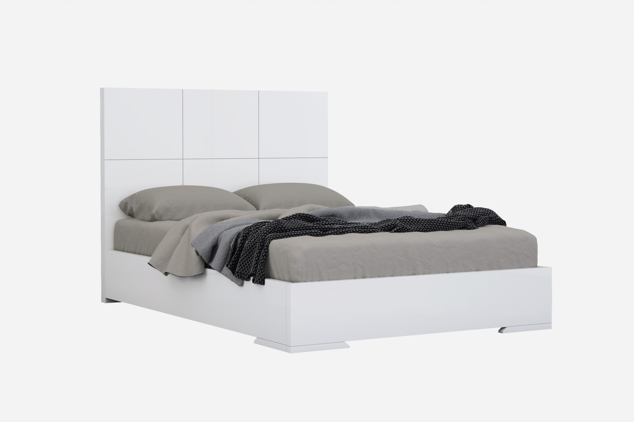 57" X 79" X 48" White Stainless Steel King Bed