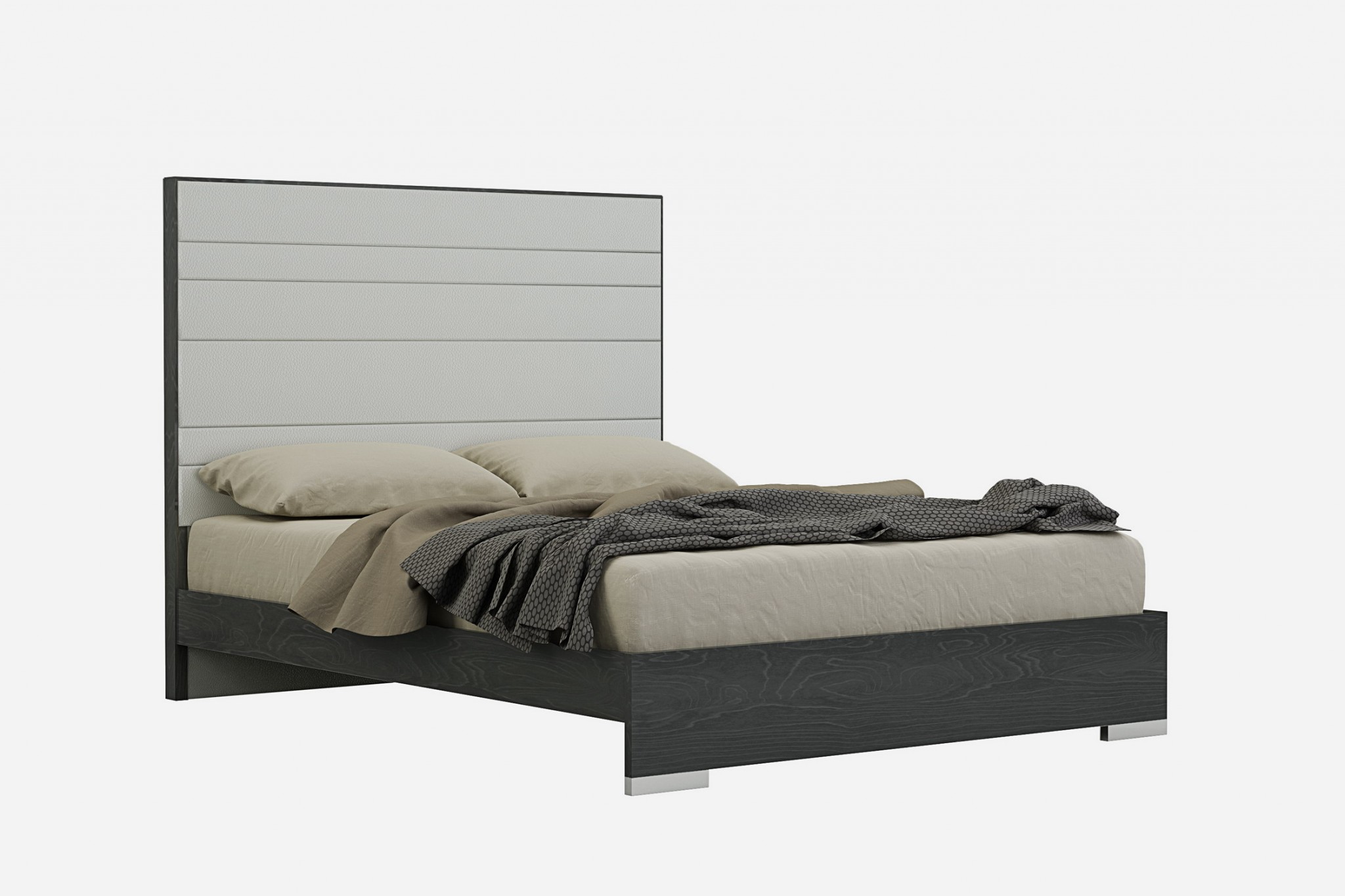 60" X 80" X 54" Grey Stainless Steel Queen Bed