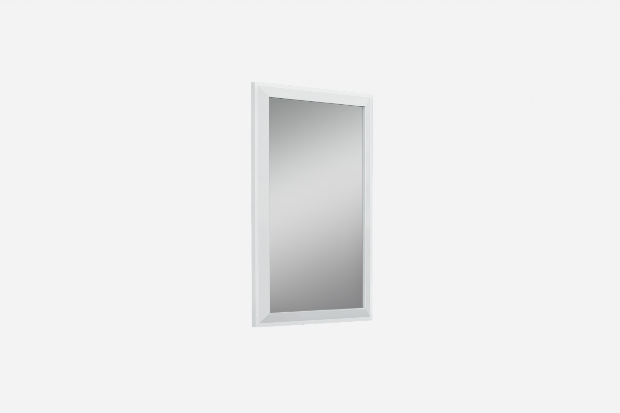 32" X 2" X 51" Gloss White Glass Mirror