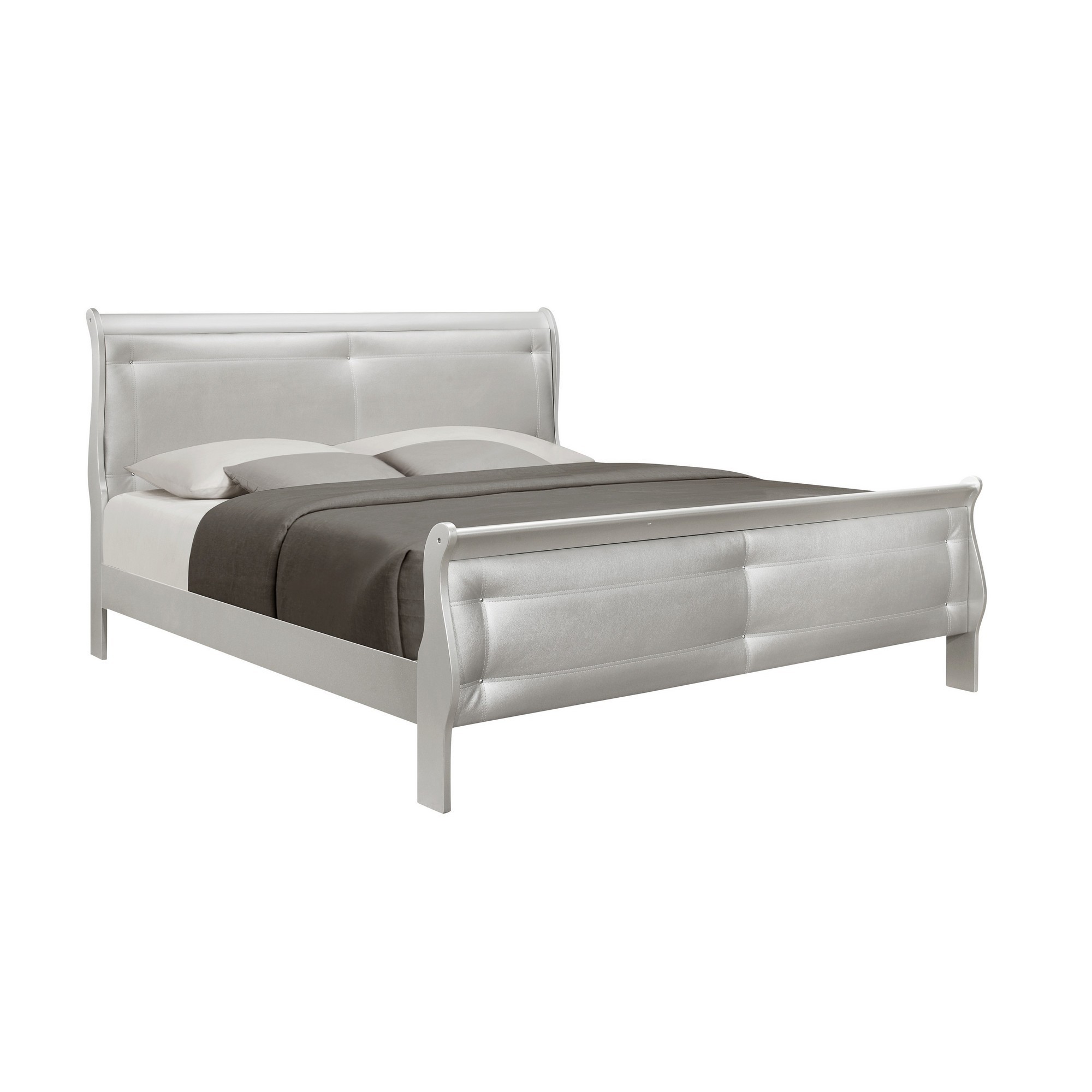 Modern Silver Queen Bed