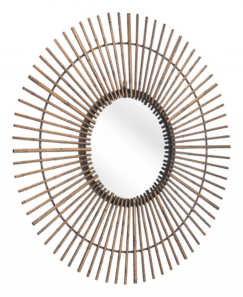 Gold Tribal Round Mirror