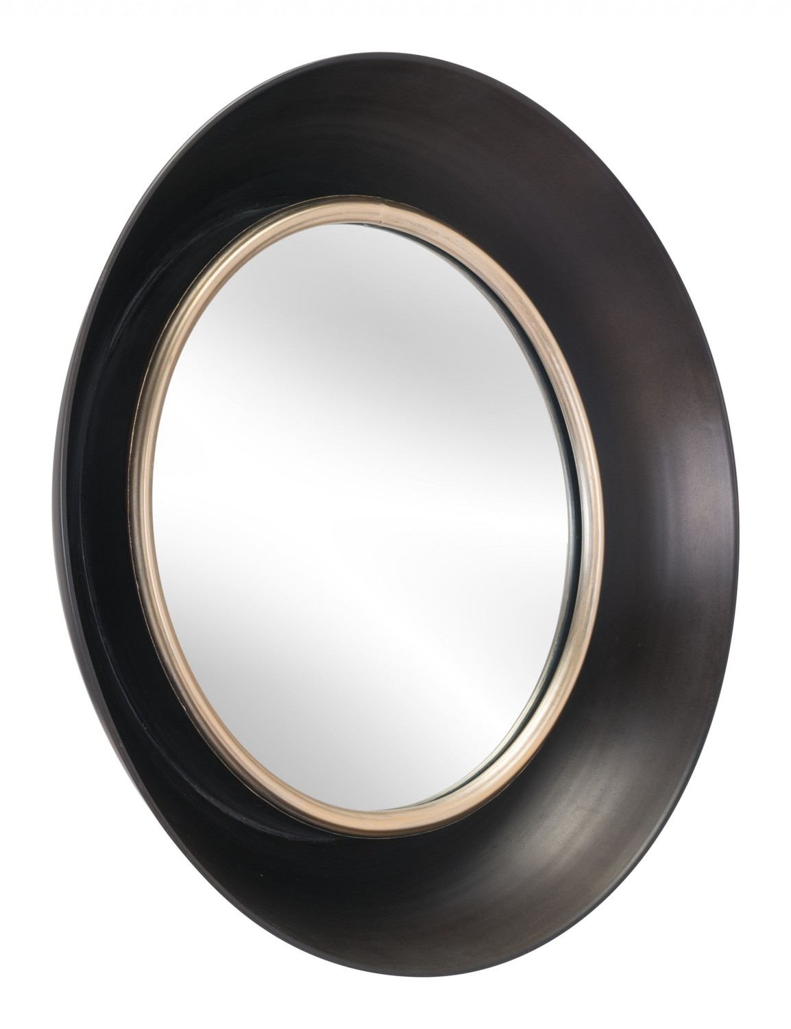 Modern Black Round Mirror
