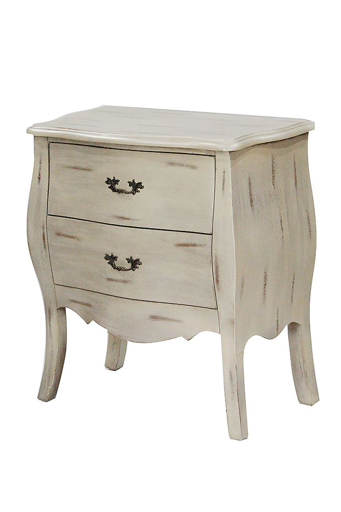 28.5" X 15" X 30.25" Taupe Wash MDF Wood Bombay Cabinet with Drawers