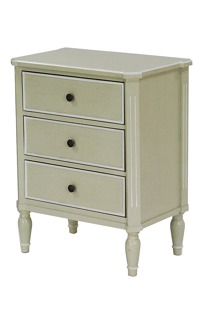 24" X 15" X 30.5" Beige MDF Wood Accent Cabinet with Drawers