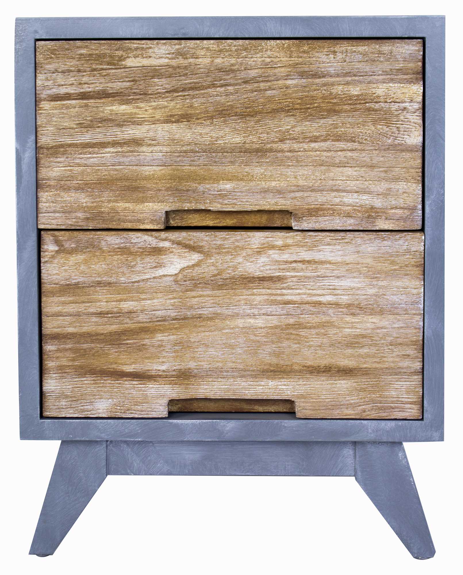 20" X 25" X 31" Gray W Distressed Wood MDF Wood Accent Cabinet with Drawers
