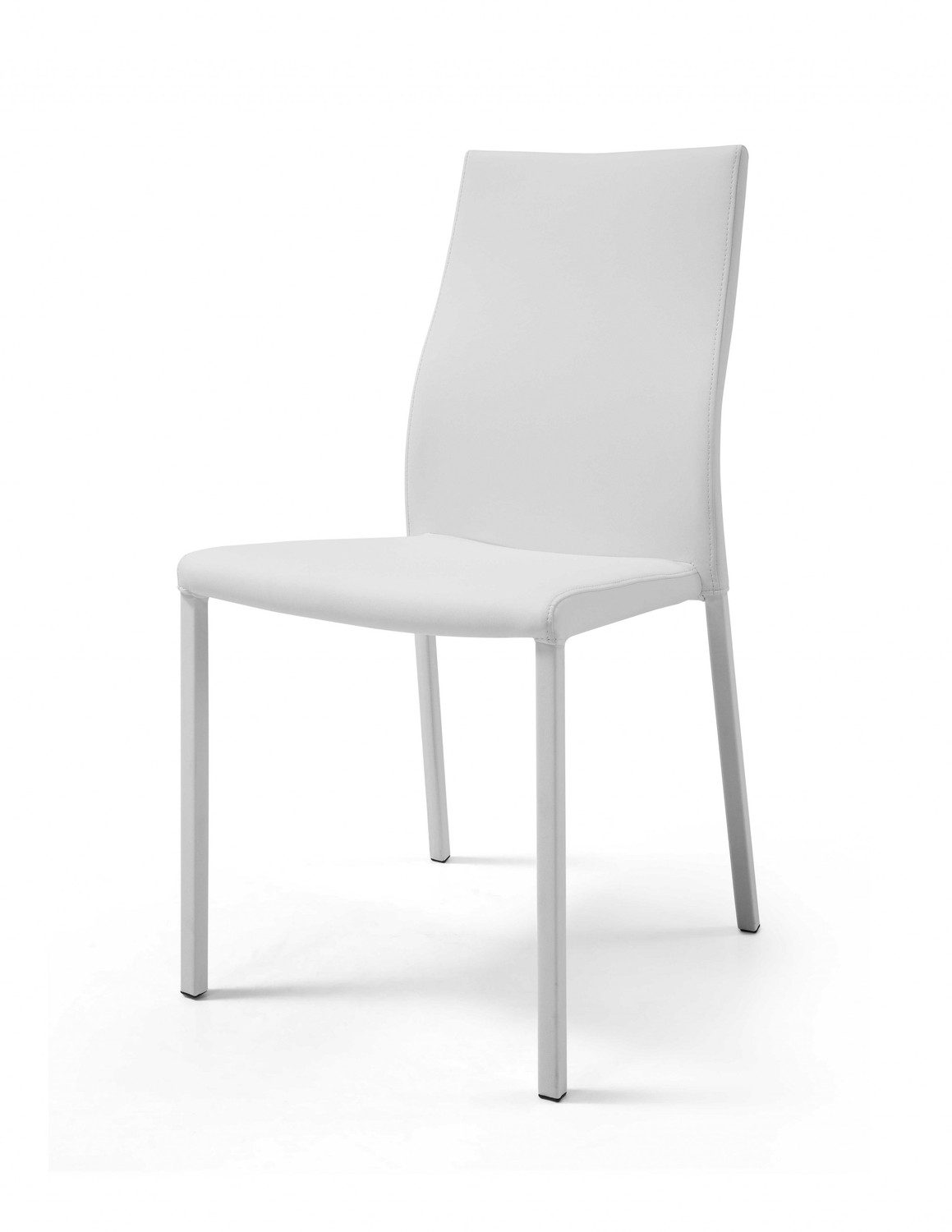 22" X 17" X 36" White Faux Leather or Metal Dining Chair