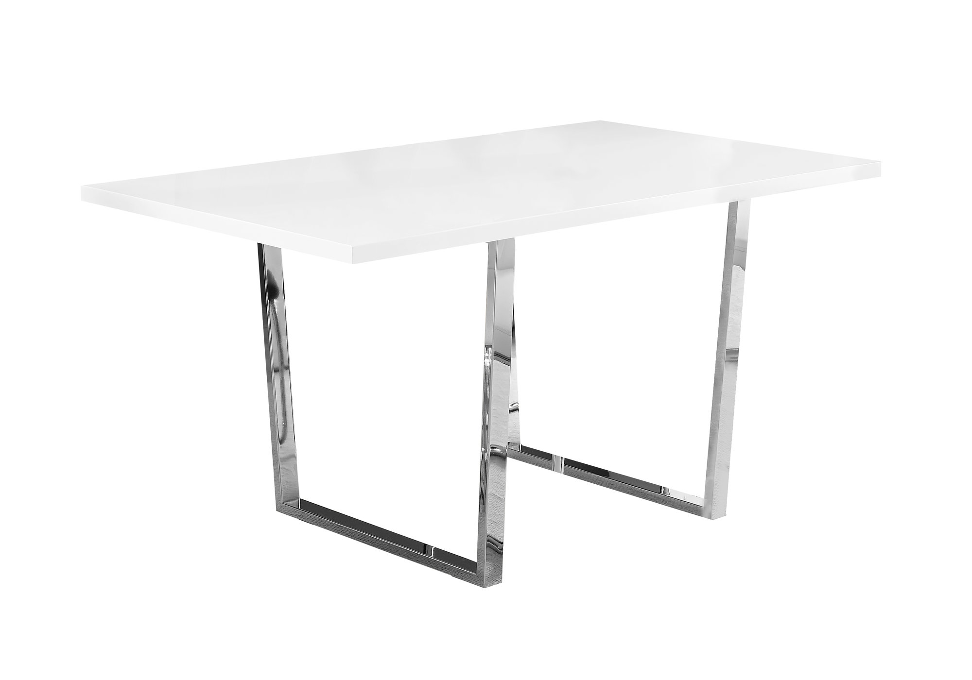 35.5" x 59" x 30.25" White Particle Board Metal Dining Table