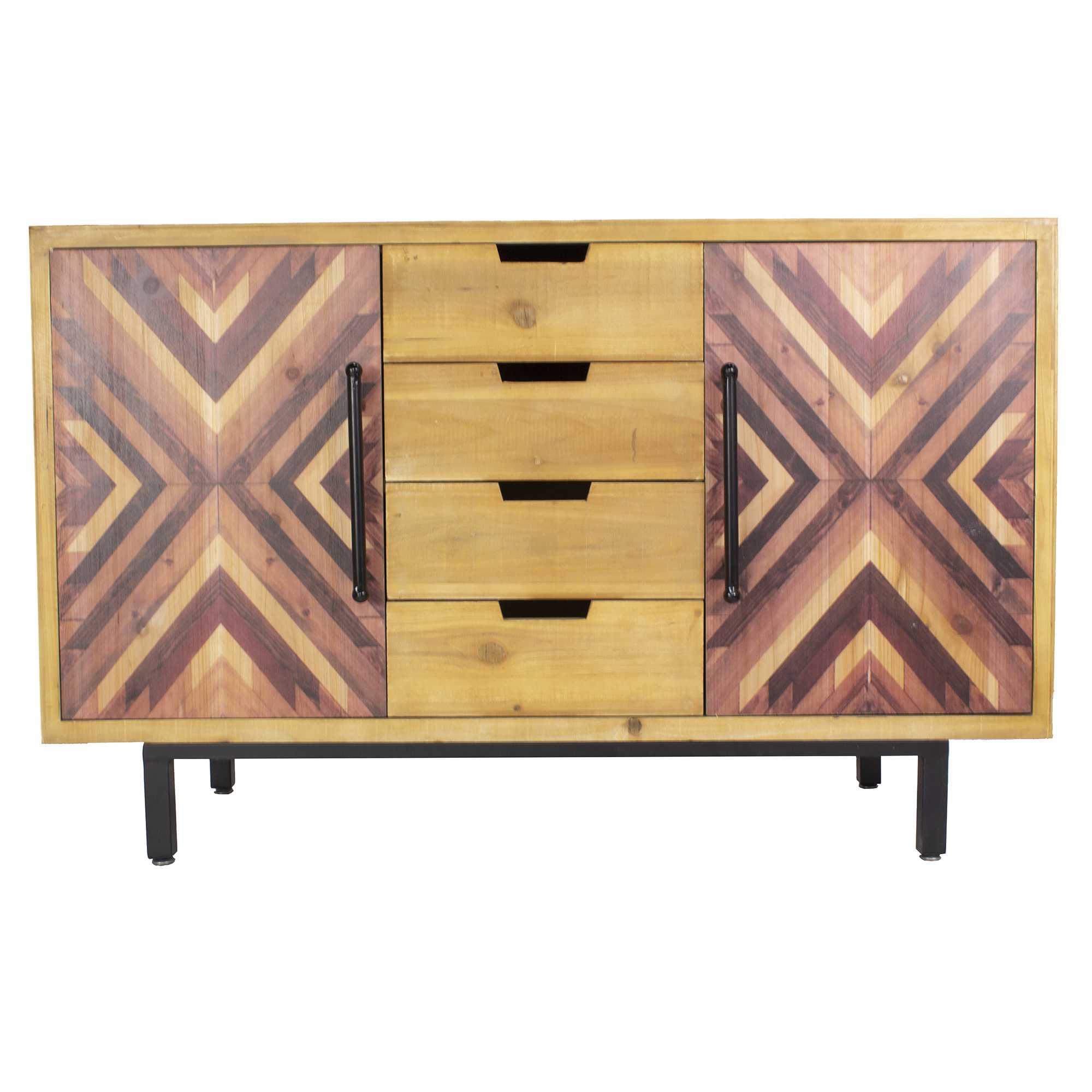 47.25" X 15.75" X 30" Brown MDF Contemporary Wooden Sideboard Cabinet
