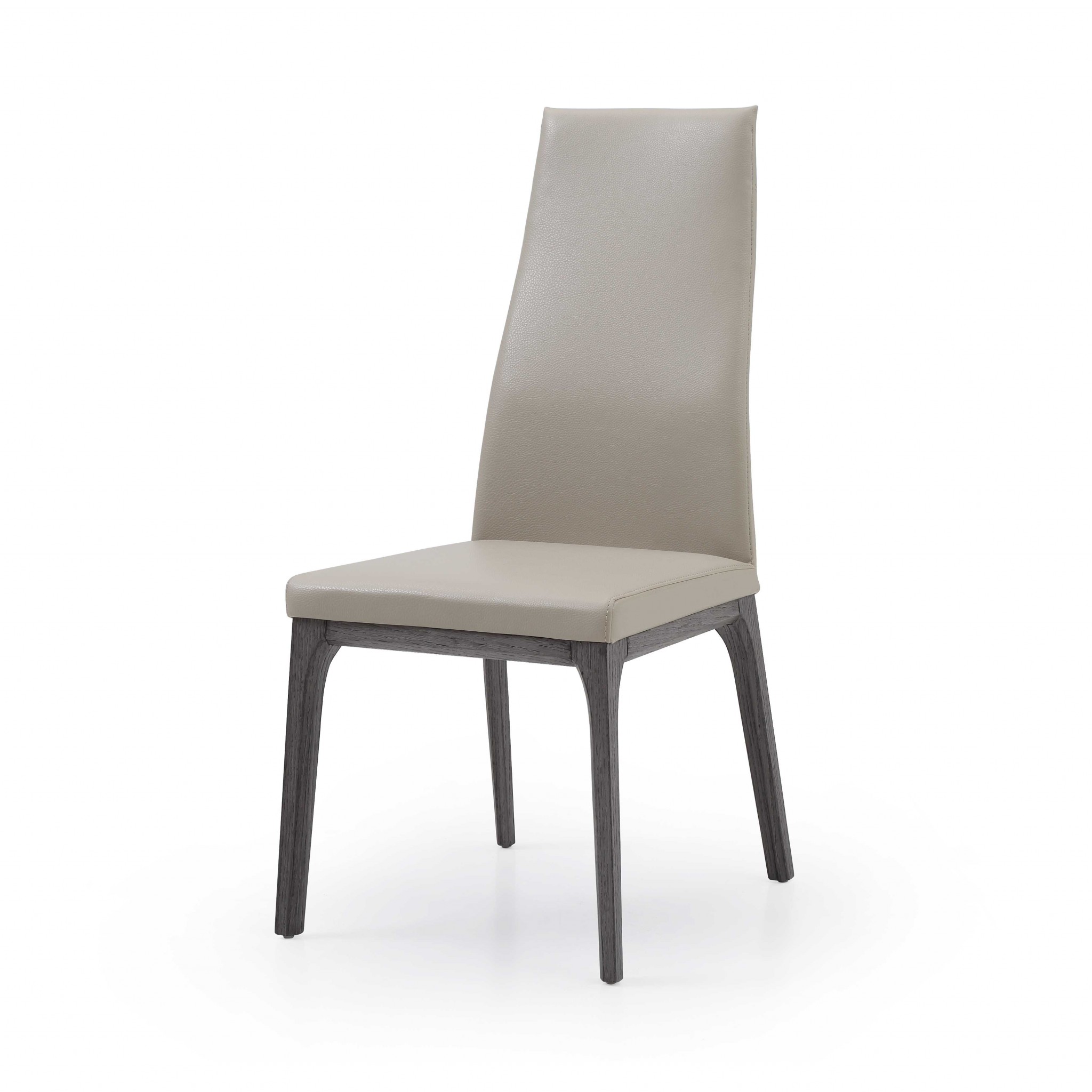 20" X 25" X 42" taupe Faux Leather or Metal Dining Chair
