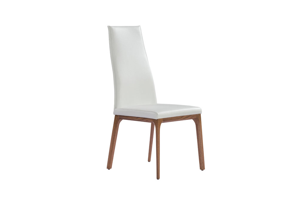 20" X 25" X 43" White Faux Leather or Metal Dining Chair