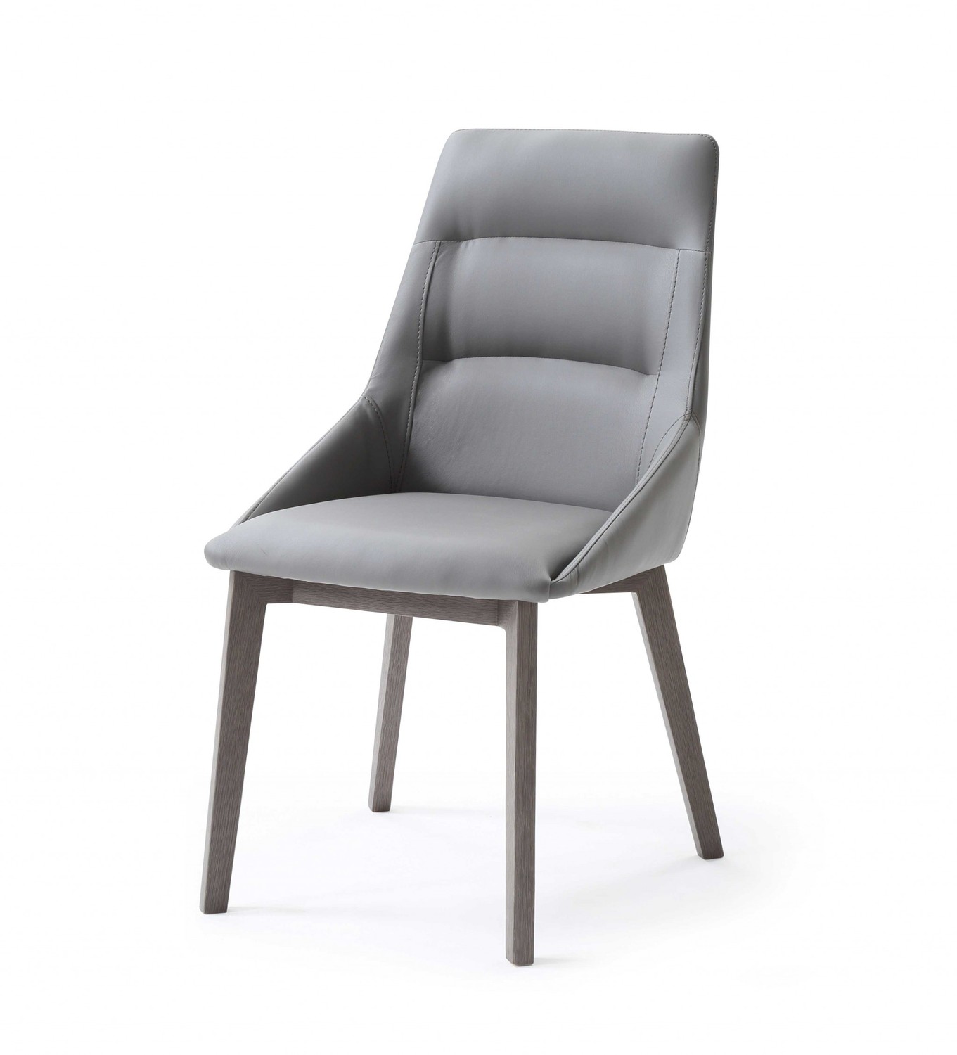 25" X 20" X 35" Grey Faux Leather or Metal Dining Chair