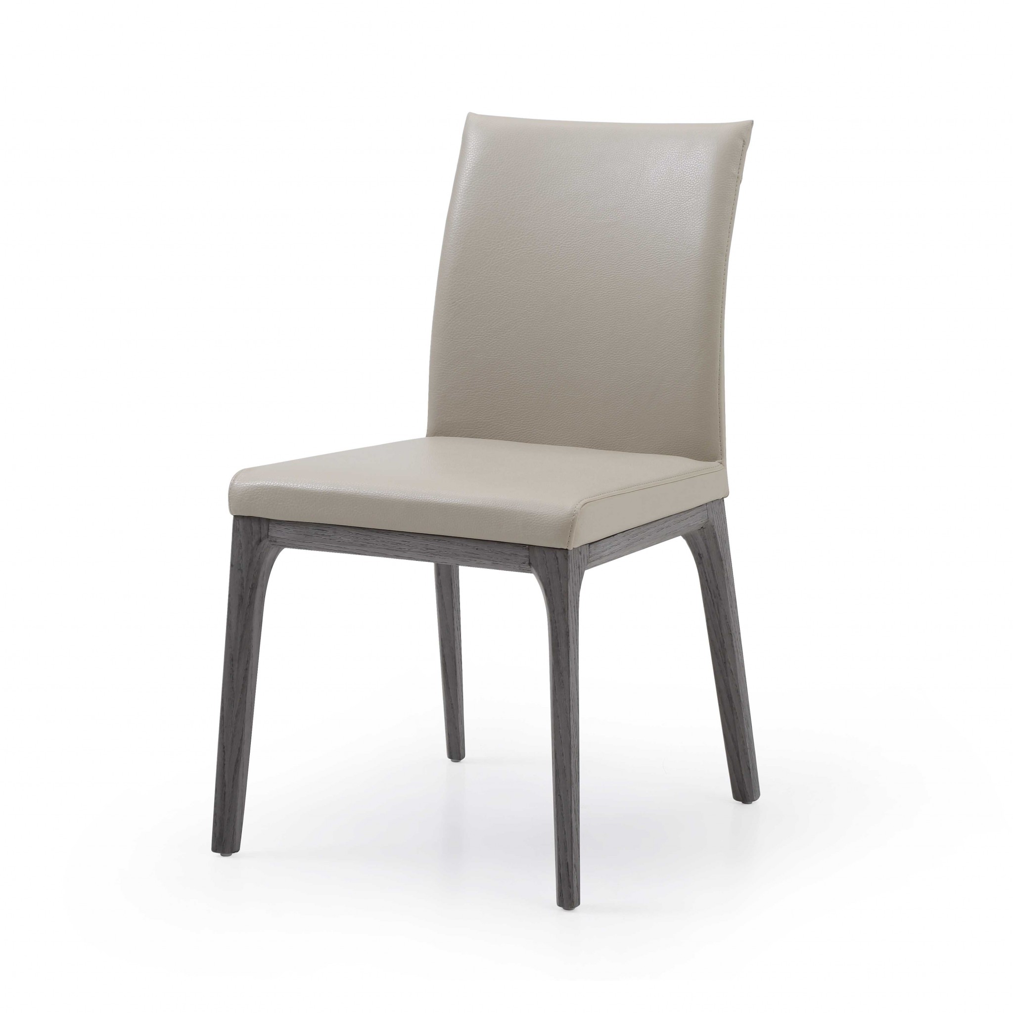 20" X 23" X 35" Taupe Faux Leather or Metal Dining Chair