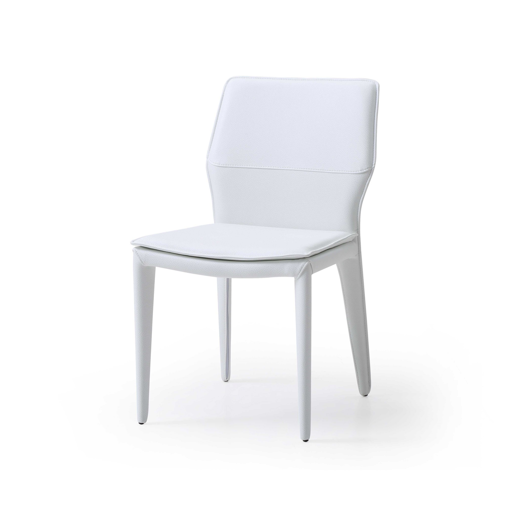 19" X 24" X 33" White Faux Leather or Metal Dining Chair