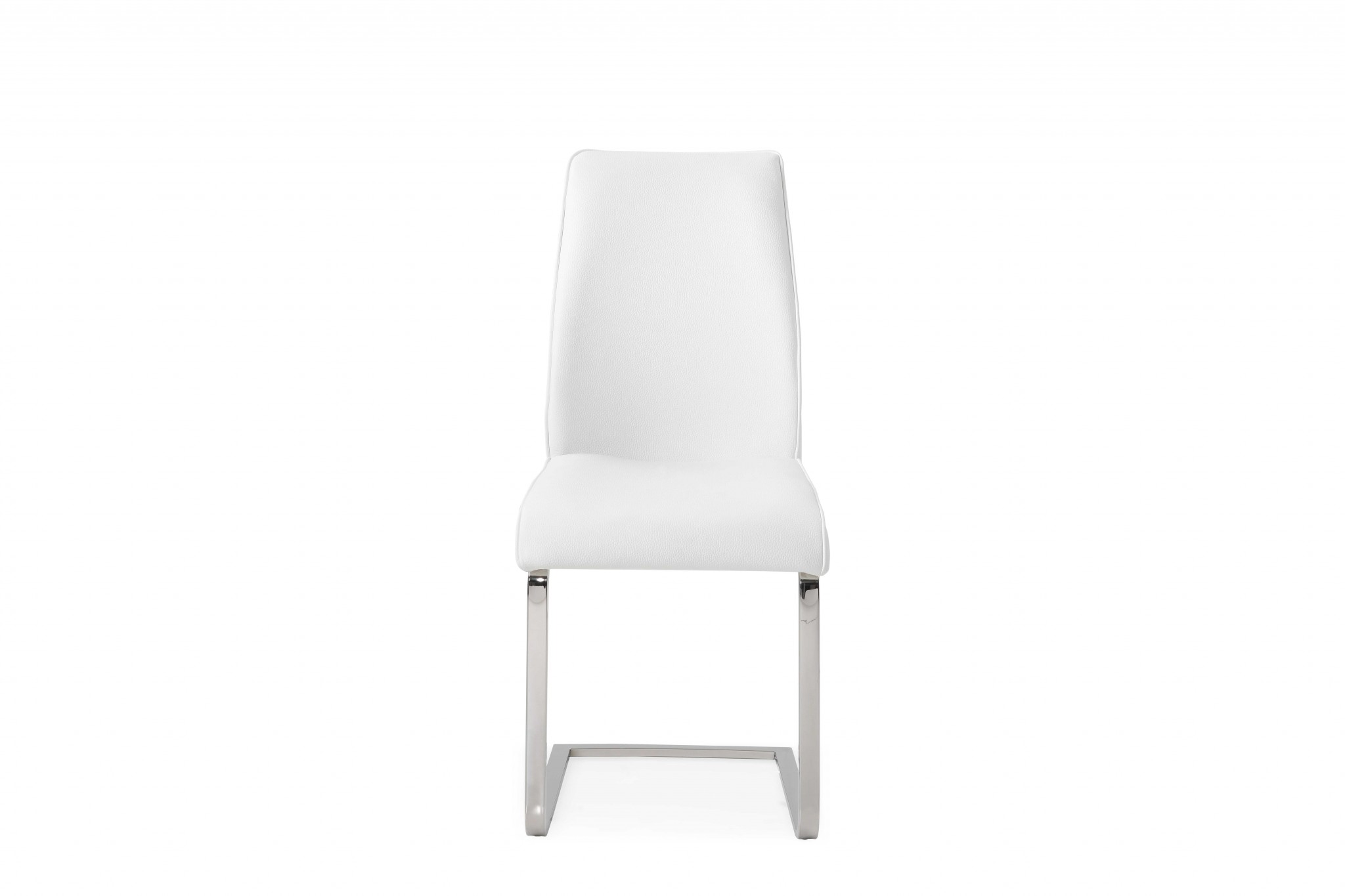 18" X 24" X 39" White Faux Leather or Metal Dining Chair