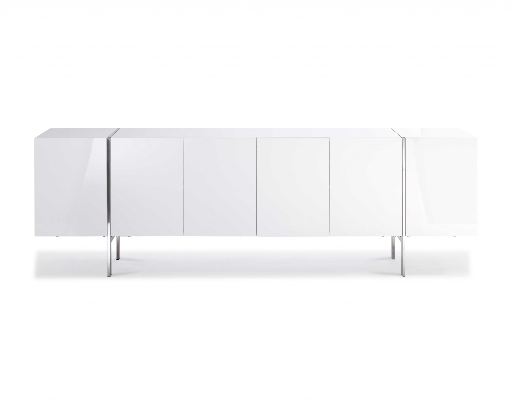 95" X 17" X 30" White Stainless Steel Buffet