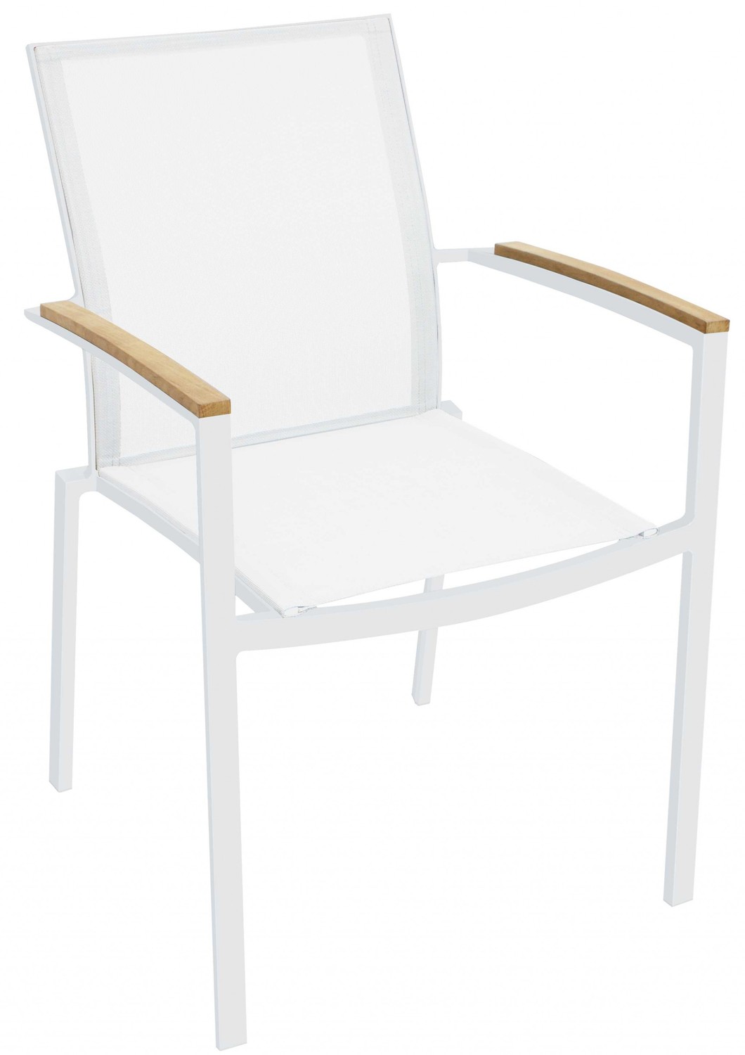 22" X 23" X 34" White Wood Dining Armed Chair