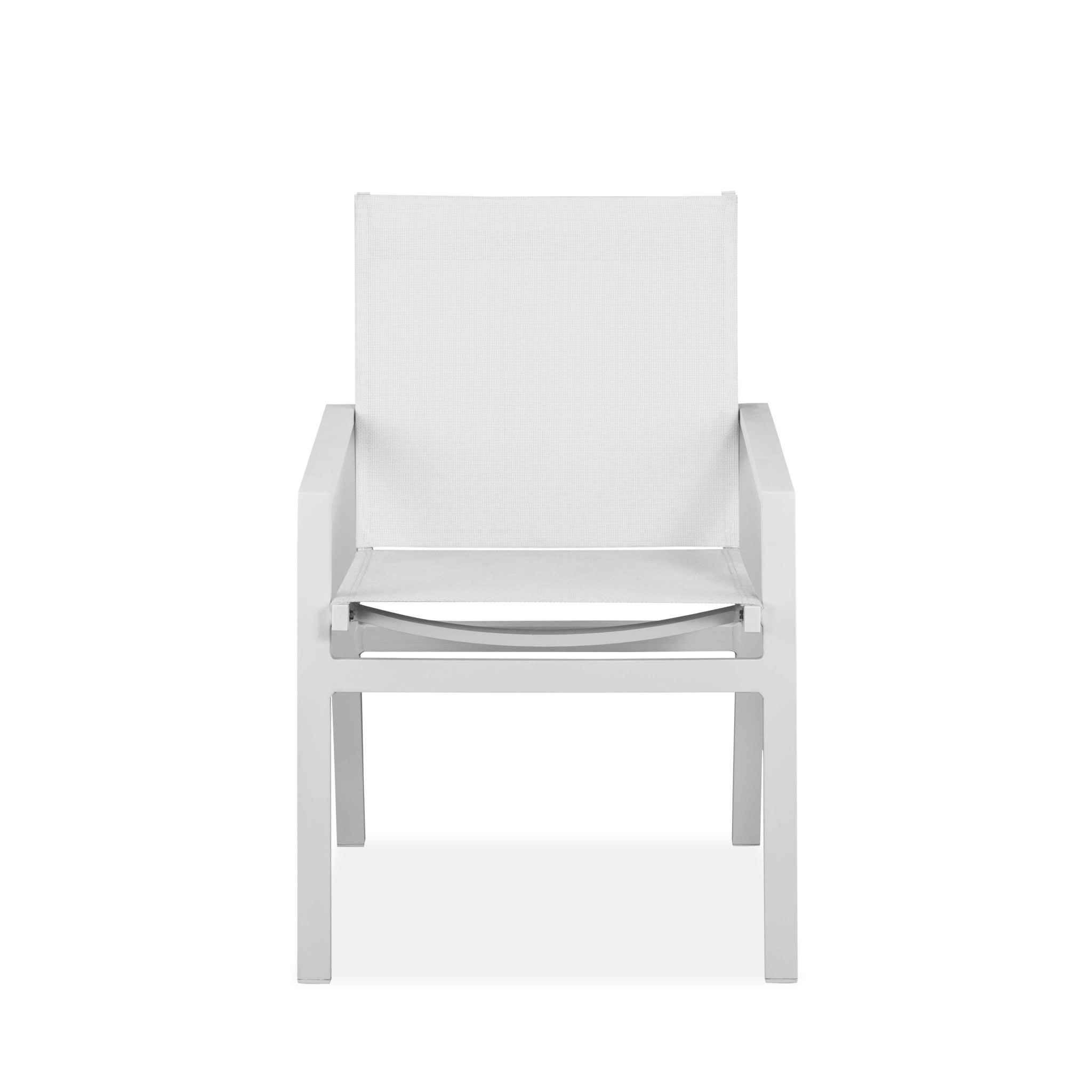 22" X 24" X 34" White Aluminum Dining Armed Chair